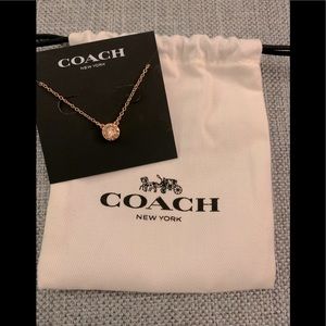 Coach open circle rose gold necklace